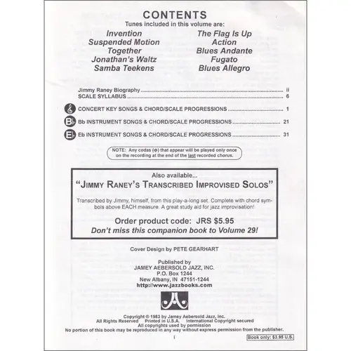 Ja029 - Play Duets With Jimmy Raney - Jamey Aebersold Jazz