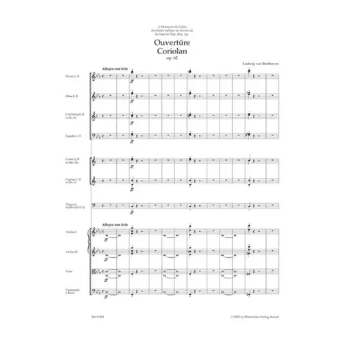 Overture "Coriolan" for Orchestra op. 62