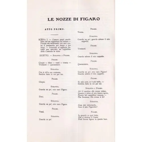The Marriage of Figaro K.492 - Libretto