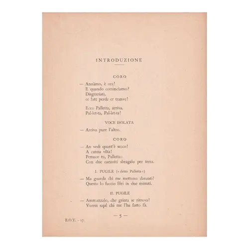 Partita a pugni (Libreto)