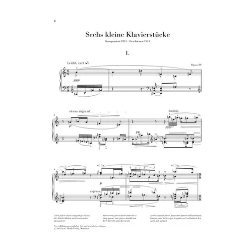 Six little piano pieces Op.19