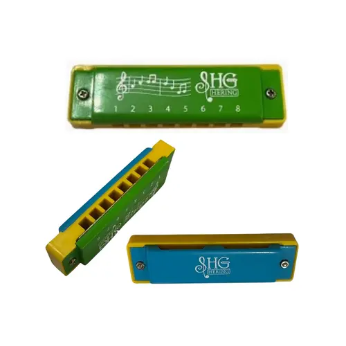 Harmonica Hering Junior SHG Hering - Coleção Brasil - Tampas verde/azul corpo amarelo