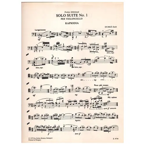 Solo Suite N.1 Per Violoncello