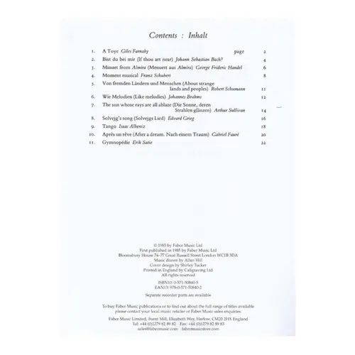 Tenor Recorder Solos