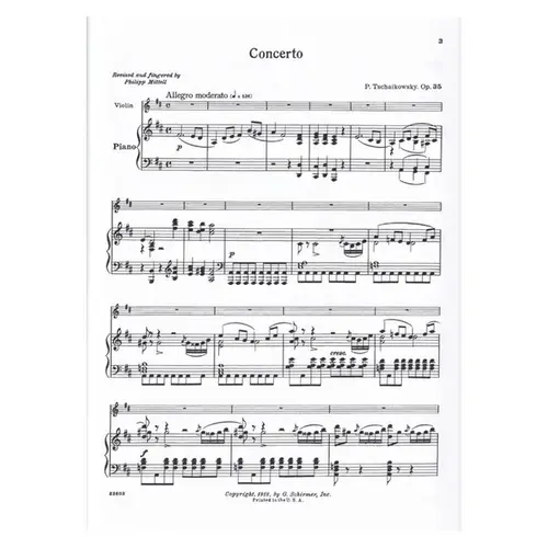 Concerto For Violin - Op.35  (Ed 1185)