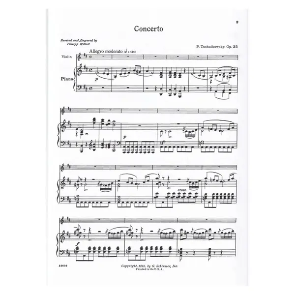 Concerto For Violin - Op.35  (Ed 1185)