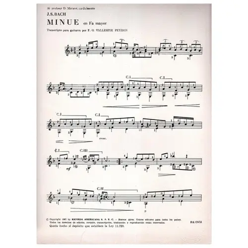 Minue En Fa Mayor  (Violão)