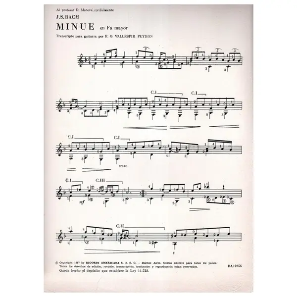Minue En Fa Mayor  (Violão)