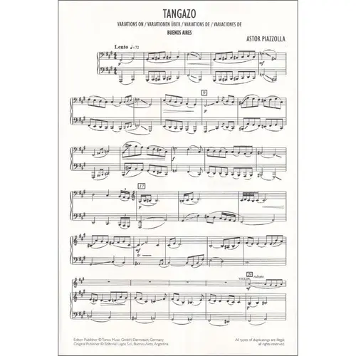 Tangazo  - Piano Reduction
