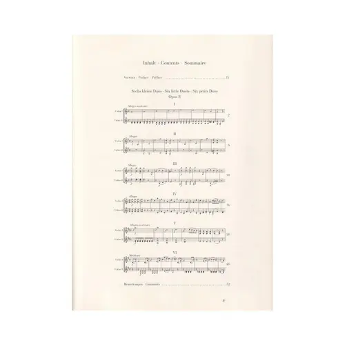 Six Little Duets for Two Violins Op.8