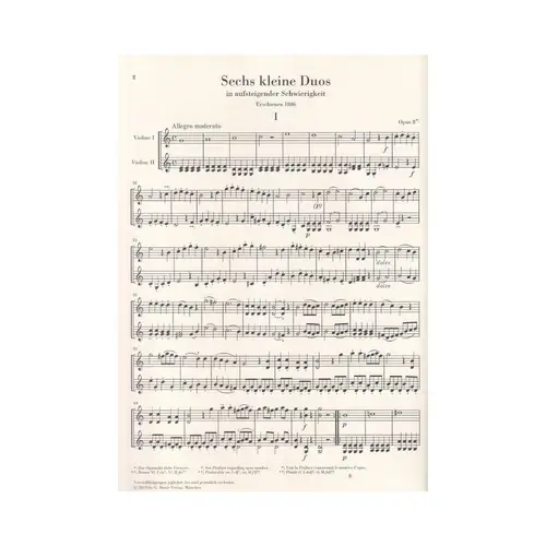 Six Little Duets for Two Violins Op.8