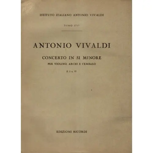 Concerto in Si Minore - F.I N.77 - Tomo 171