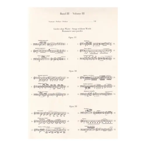 Piano works Vol. III - Songs without Words- Urtext