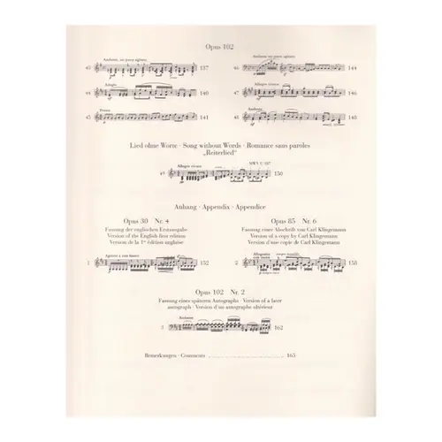 Piano works Vol. III - Songs without Words- Urtext