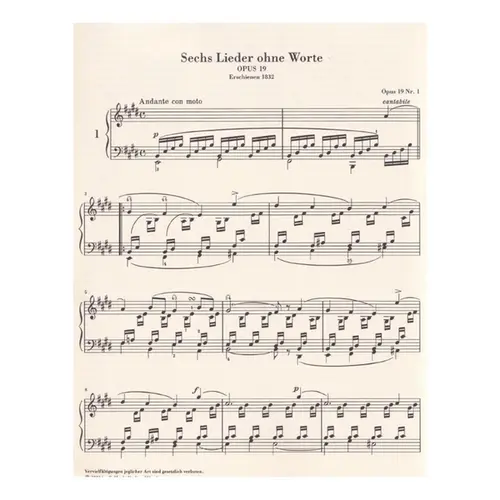 Piano works Vol. III - Songs without Words- Urtext