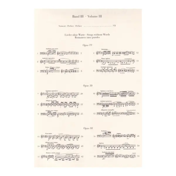 Piano works Vol. III - Songs without Words- Urtext