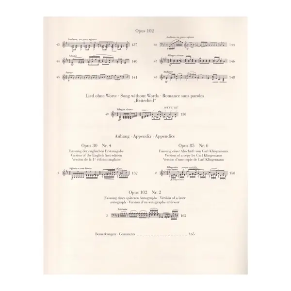 Piano works Vol. III - Songs without Words- Urtext