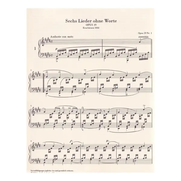 Piano works Vol. III - Songs without Words- Urtext