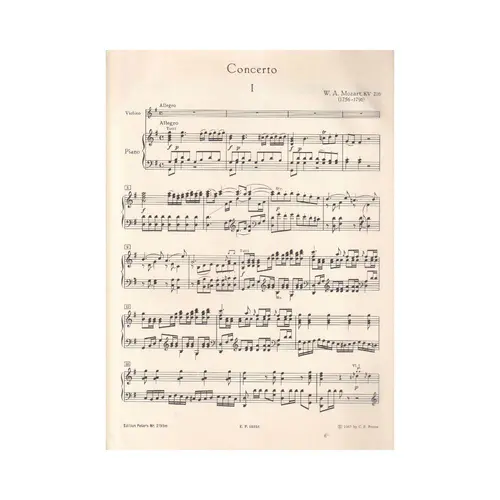 Konzert G Dur G Major Kv 216 Violine Und Orchester