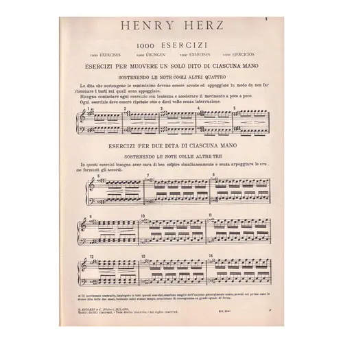 1000 Esercizi per pianoforte