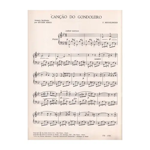 Canção Do Gondoleiro  (Edição Antiga)