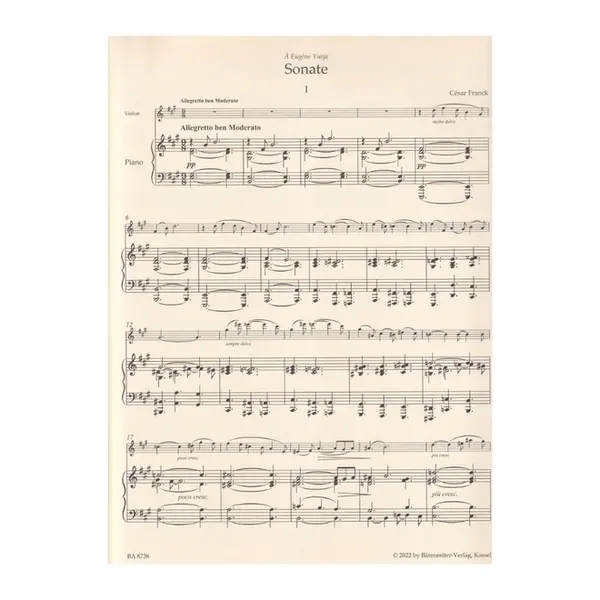 Sonata for piano and violin - arranged for Piano and flute