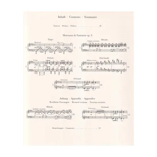 Morceaux de Fantaisie op. 3