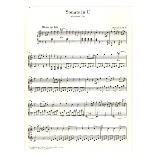 Piano Sonata C major Hob. XVI:35