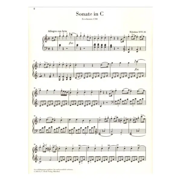 Piano Sonata C major Hob. XVI:35