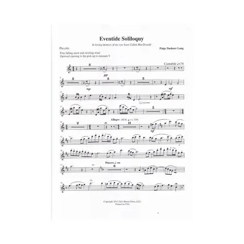 Eventide Soliloquy - Flute Choir
