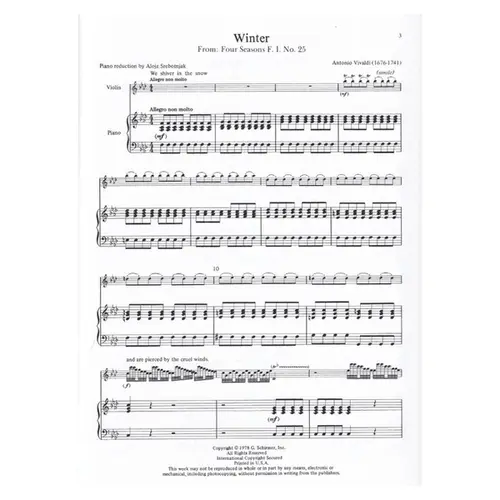 Winter -  Four Seasons - Op.8  (Violino)