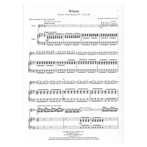 Winter -  Four Seasons - Op.8  (Violino)