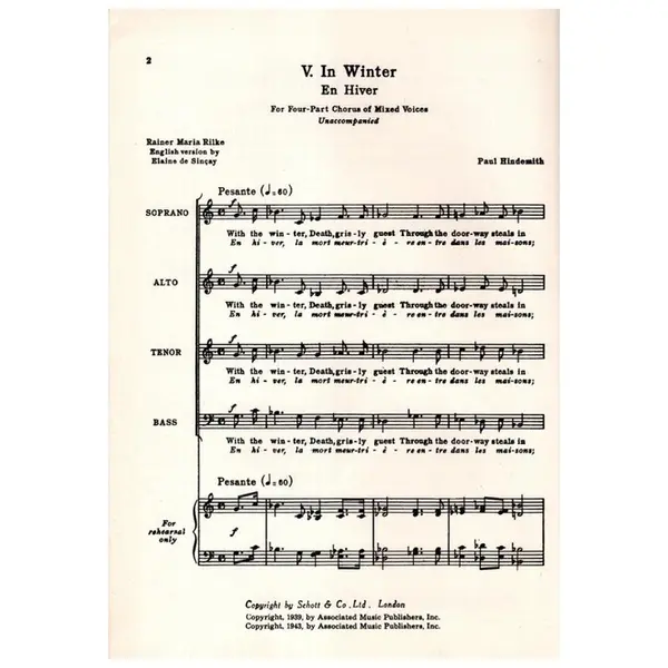 En Hiver - Six Chanson