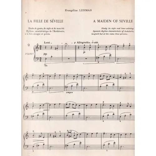 La fille de Séville (A sevilhã) - piano solo