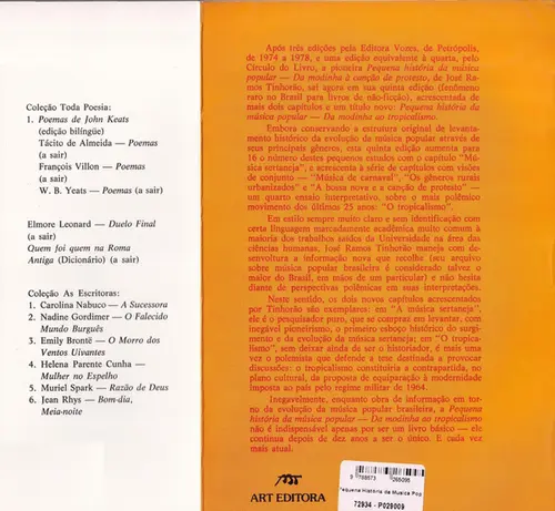 Pequena História da Música Popular - da modinha ao tropicalismo