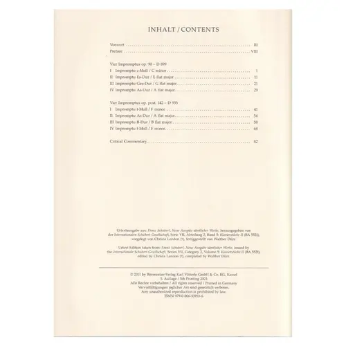 Impromptus Op.90- D 899 - Op.Post. 142 D935
