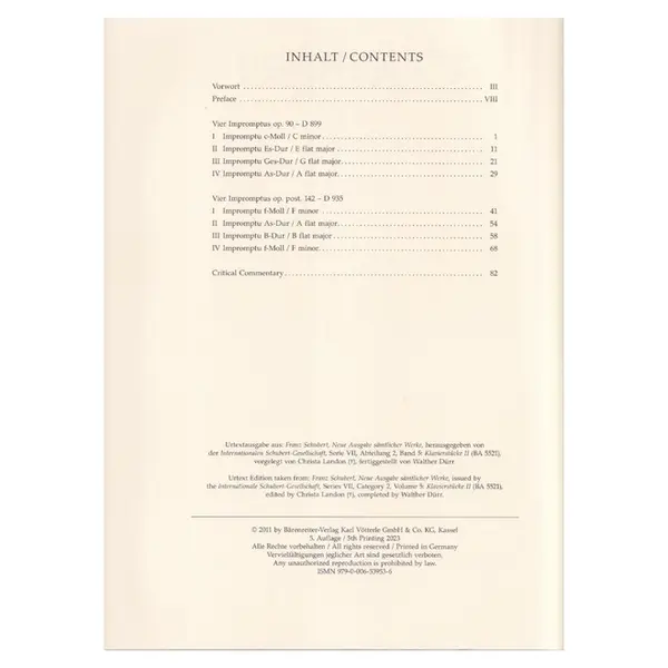 Impromptus Op.90- D 899 - Op.Post. 142 D935