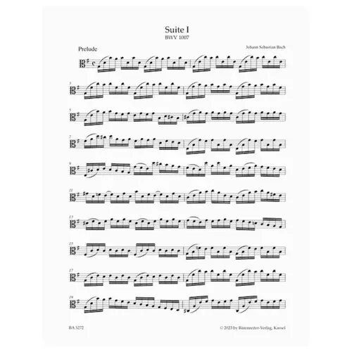 Six Suites for Violoncello solo BWV 1007-1012 arranged for viola solo