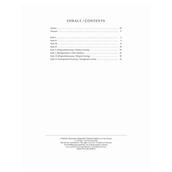 Six Suites for Violoncello solo BWV 1007-1012 arranged for viola solo