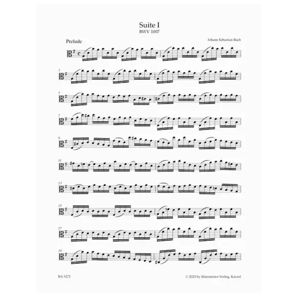 Six Suites for Violoncello solo BWV 1007-1012 arranged for viola solo