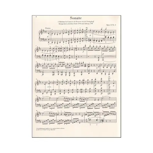 Piano Sonata no. 7 D major op. 10 no. 3