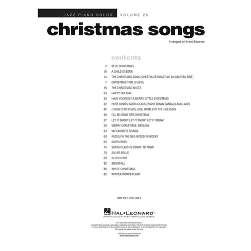 Christmas Songs - Jazz Piano Solos Series Vol. 25