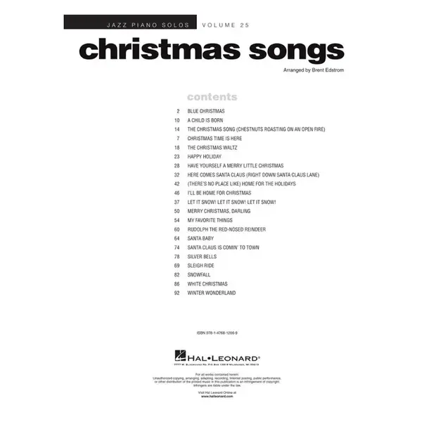 Christmas Songs - Jazz Piano Solos Series Vol. 25
