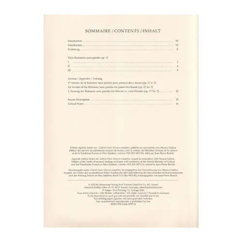 Trois Romances sans paroles for piano Op.17