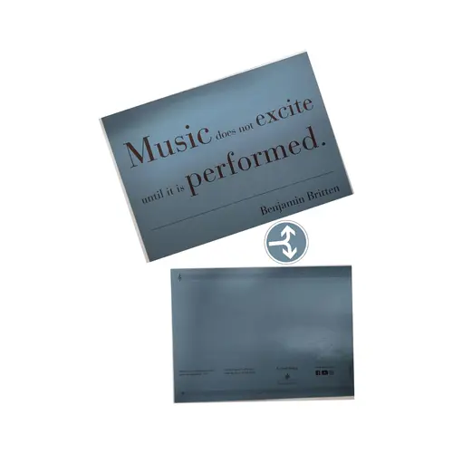 Cartão Postal Frase Benjamim Britten: Music does not excite until it is performed