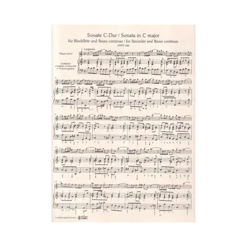 Sonata for Flute and Basso continuo C major (HWV 365)  - Jubilee edition