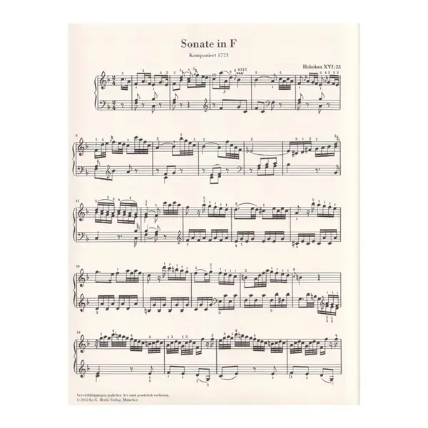 Piano Sonata F major Hob. XVI:23