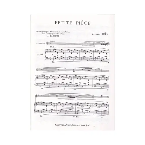 Petite Piece For Flute (Or Oboe) And Piano