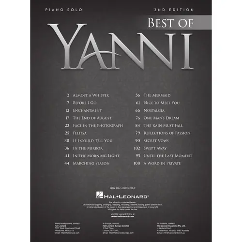 Best of Yanni – 2nd Edition