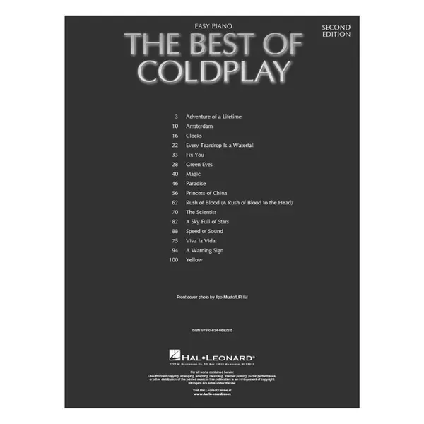 The Best of Coldplay for Easy Piano – Second Edition
